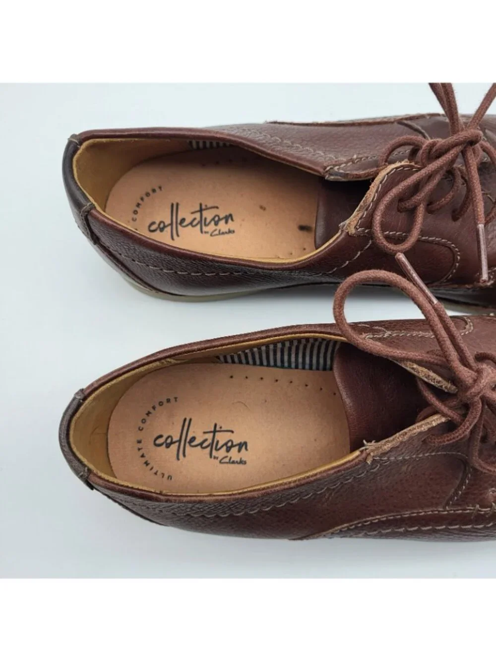 Clarks Mens Lace up Oxford Brown Leather 10.5 M Walking shoes